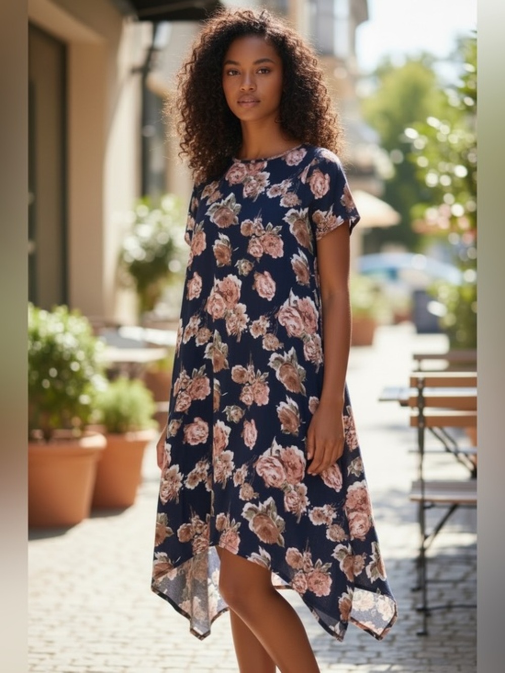 Vibe Petite Floral Flowy Dress